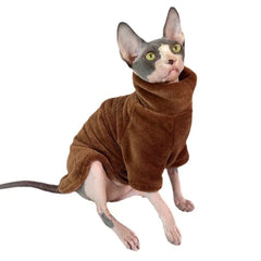 Trendy Fleece Warm Winter Puppy Clothes Fluffy Soft Cat Sweatshirt Solid Color Turtleneck Pet Supplies Chihuahua Outfits