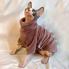 Trendy Fleece Warm Winter Puppy Clothes Fluffy Soft Cat Sweatshirt Solid Color Turtleneck Pet Supplies Chihuahua Outfits