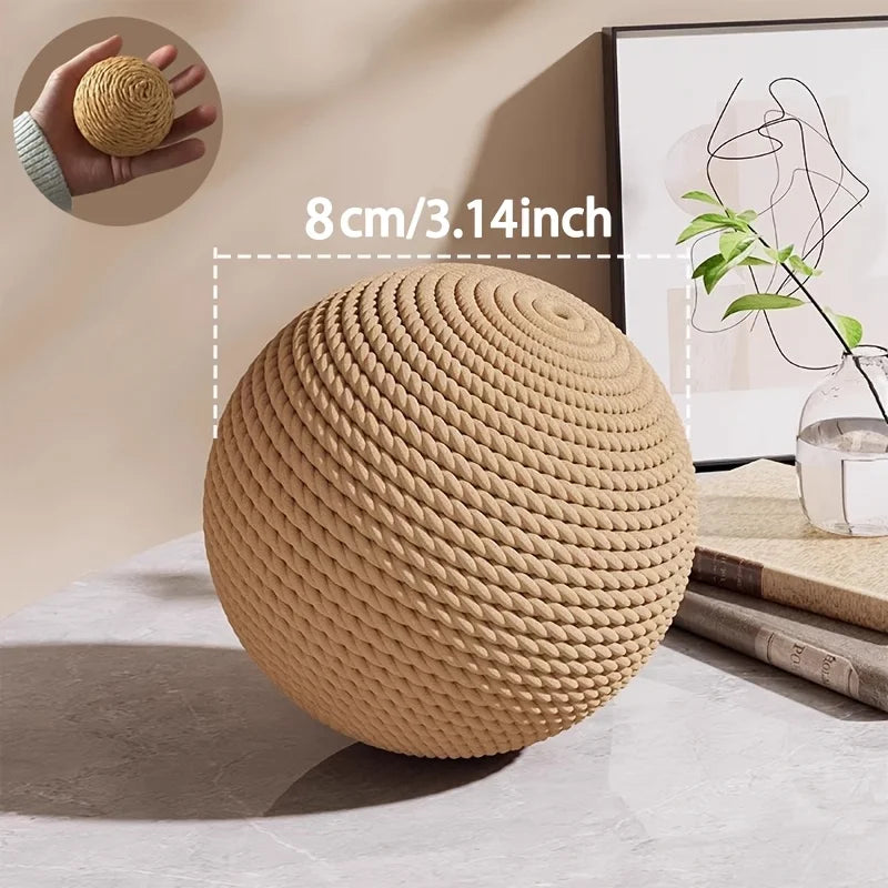 BelleVie ScratchRoll Sisal Cat Ball | 8cm Interactive Rattle Toy