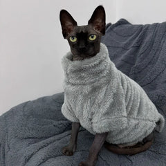 Trendy Fleece Warm Winter Puppy Clothes Fluffy Soft Cat Sweatshirt Solid Color Turtleneck Pet Supplies Chihuahua Outfits