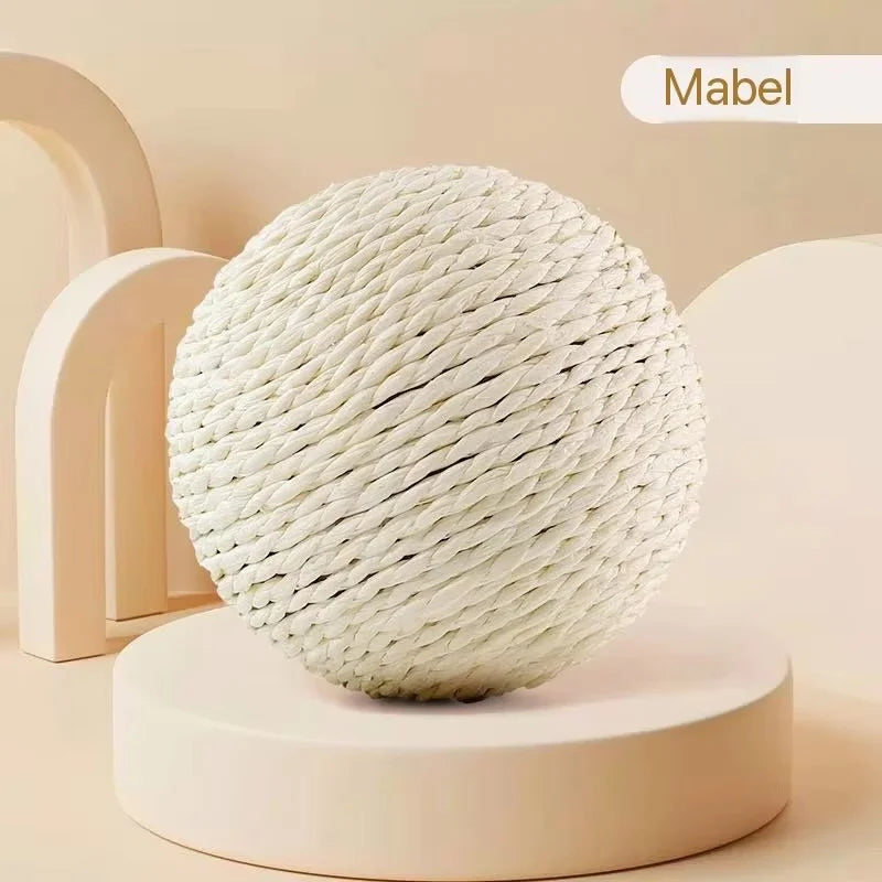 BelleVie ScratchRoll Sisal Cat Ball | 8cm Interactive Rattle Toy