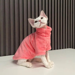 Trendy Fleece Warm Winter Puppy Clothes Fluffy Soft Cat Sweatshirt Solid Color Turtleneck Pet Supplies Chihuahua Outfits