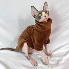 Trendy Fleece Warm Winter Puppy Clothes Fluffy Soft Cat Sweatshirt Solid Color Turtleneck Pet Supplies Chihuahua Outfits