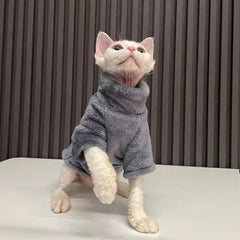 Trendy Fleece Warm Winter Puppy Clothes Fluffy Soft Cat Sweatshirt Solid Color Turtleneck Pet Supplies Chihuahua Outfits