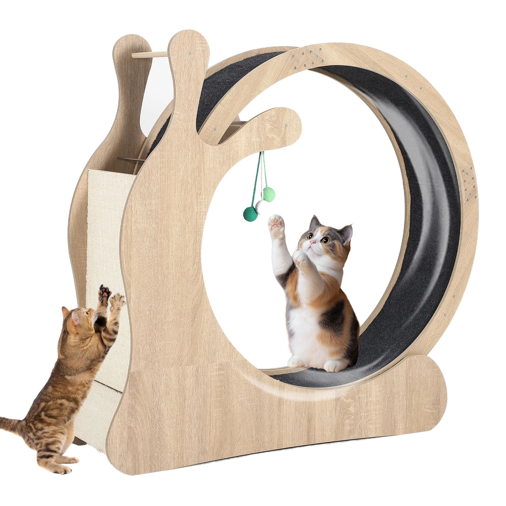 BelleVie RunArc Cat Exercise Wheel | Quiet Wood Indoor Runner