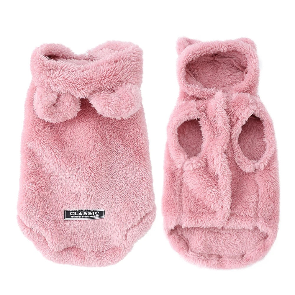 Pet Cats Coat Hoodie For Small Medium Dogs Winter Warm Fleece Puppy Kitten Clothes Jacket Cozy Cute Sphynx Cat Sweater Apparel