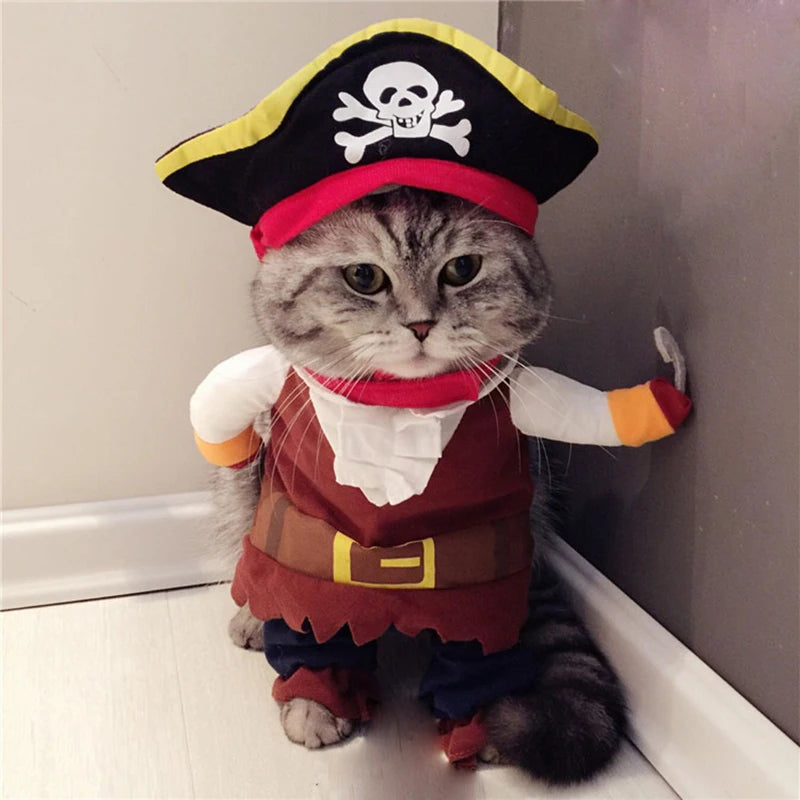 BelleVie Captain Whiskers Pirate Costume for Cats
