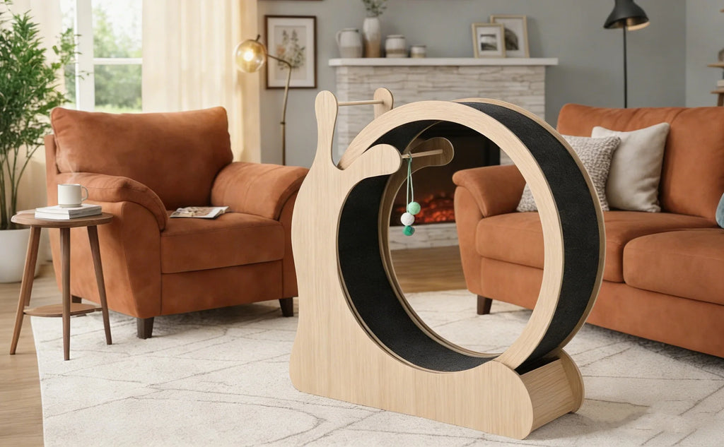BelleVie RunArc Cat Exercise Wheel | Quiet Wood Indoor Runner