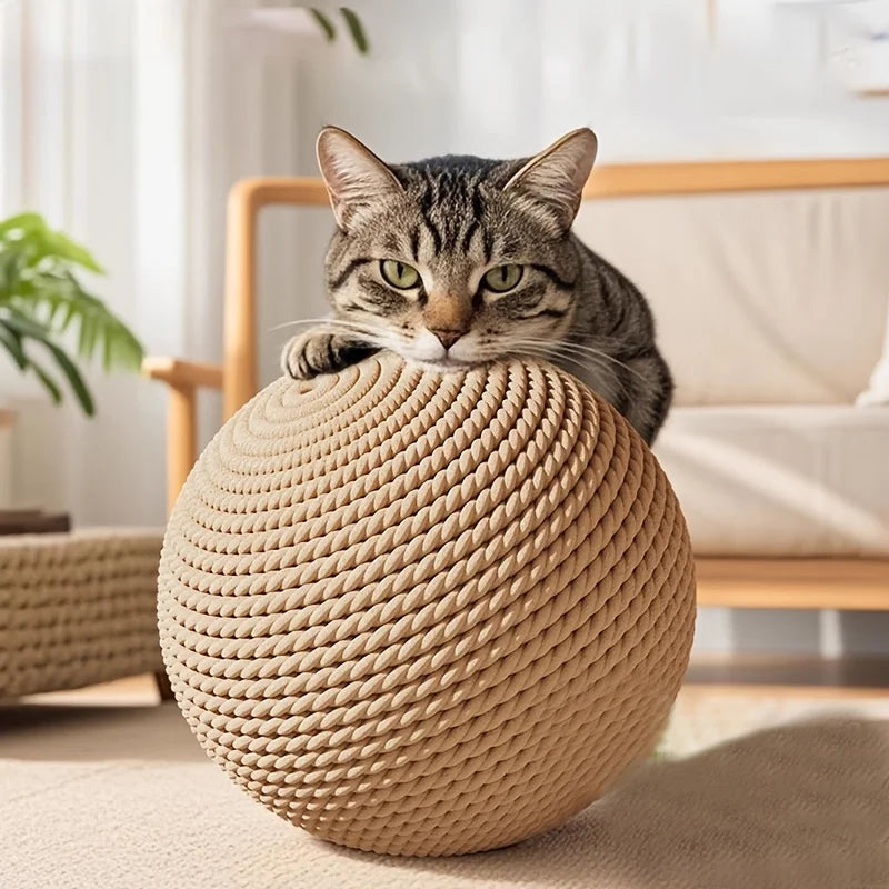 BelleVie ScratchRoll Sisal Cat Ball | 8cm Interactive Rattle Toy