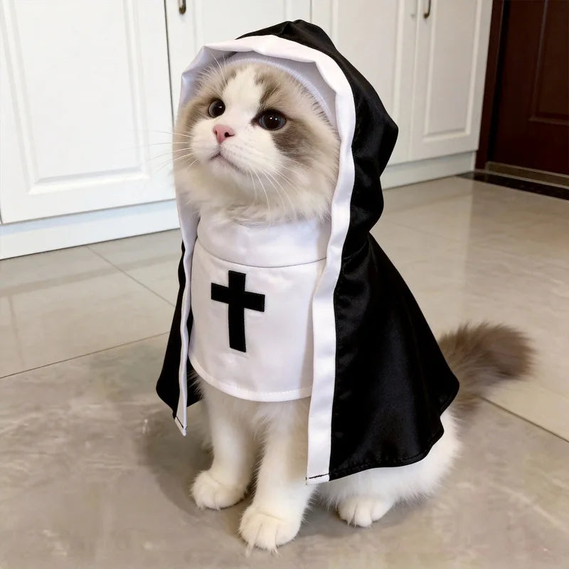 BelleVie Little Nun Halloween Costume for Cats