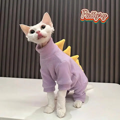 High Neck Polar Fleece Full Wrap Cat Onesie Hot Selling Autumn Warm Pet Outfit Bedroom Rest Night Sleep Hairless Cats Thin Skin