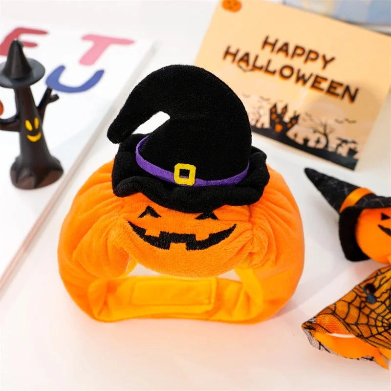 BelleVie Pumpkin Patch Halloween Hat for Cats