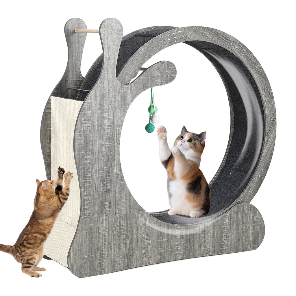 BelleVie RunArc Cat Exercise Wheel | Quiet Wood Indoor Runner