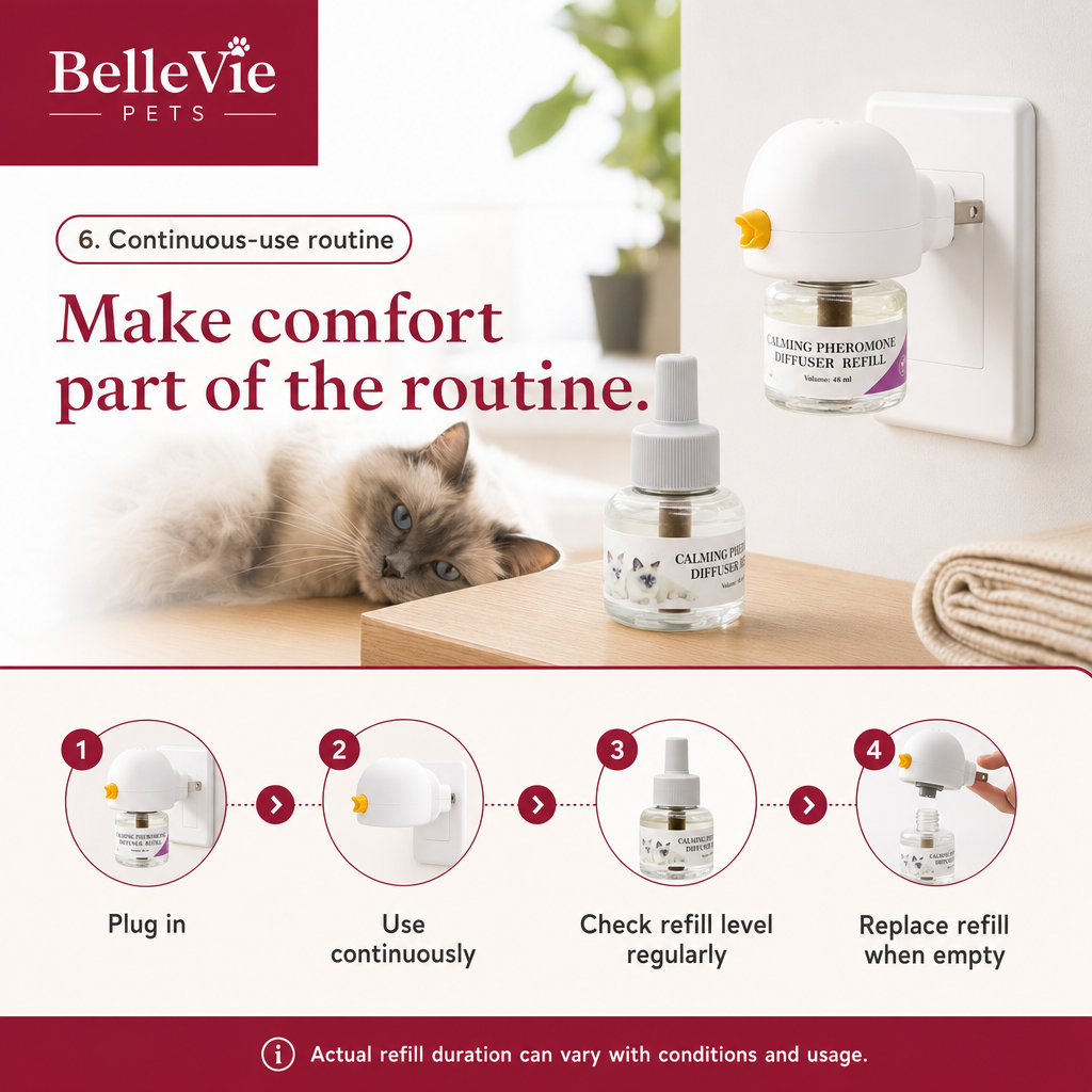 BelleVie CalmNest continuous-use refill routine guide