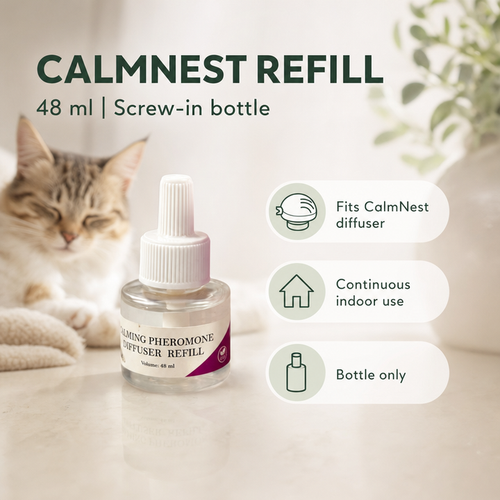 CalmNest 48 ml cat pheromone screw-in diffuser refill bottle, product hero