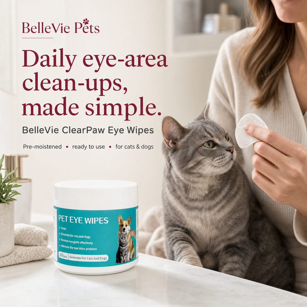 BelleVie ClearPaw pet eye wipes hero