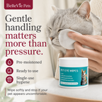 BelleVie ClearPaw gentle pet eye-area wiping technique