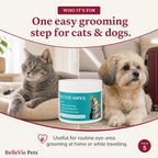 BelleVie ClearPaw pet eye wipes for cats and dogs