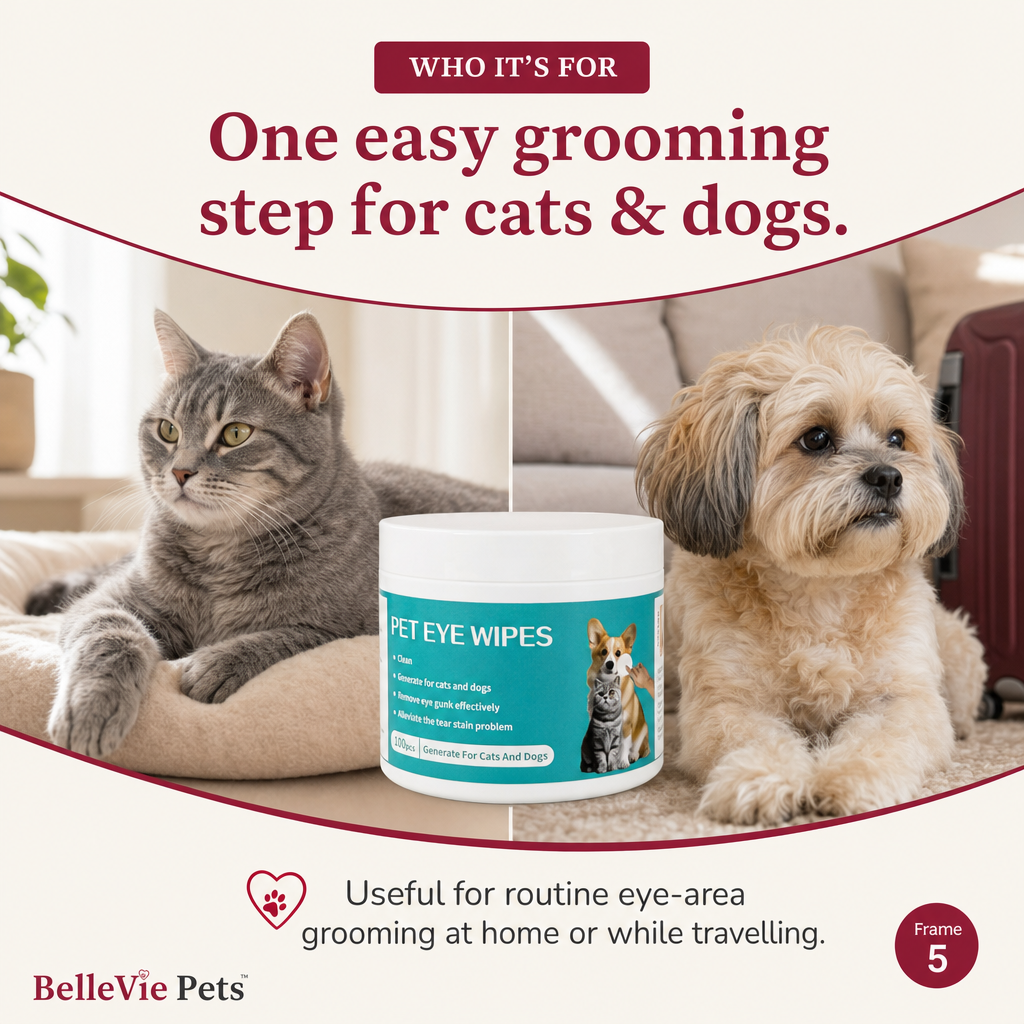BelleVie ClearPaw pet eye wipes for cats and dogs