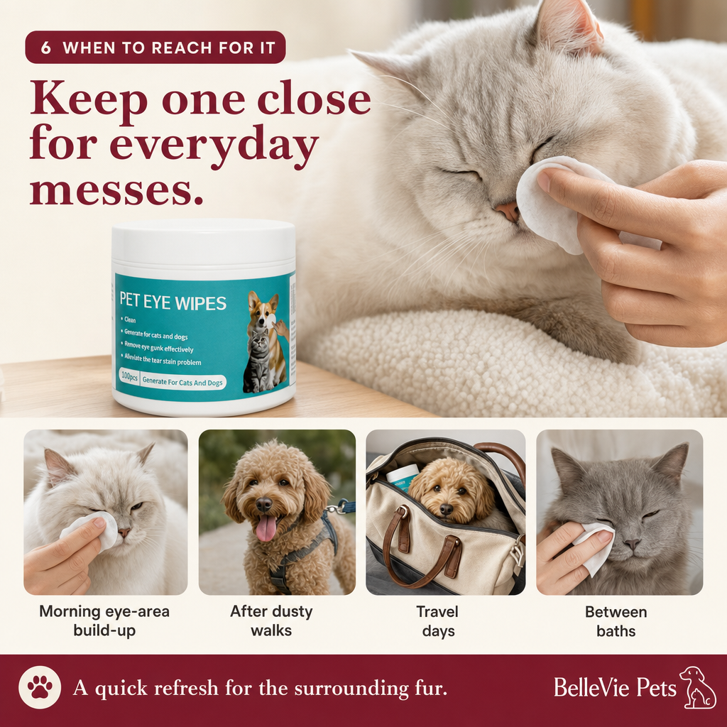 BelleVie ClearPaw pet eye wipes everyday grooming moments