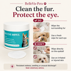 BelleVie ClearPaw pet eye wipes safe eye-area grooming guidance