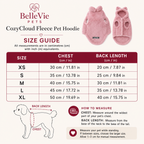 BelleVie CozyCloud Fleece Pet Hoodie UK and EU size guide