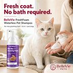 BelleVie FreshFoam waterless pet shampoo hero